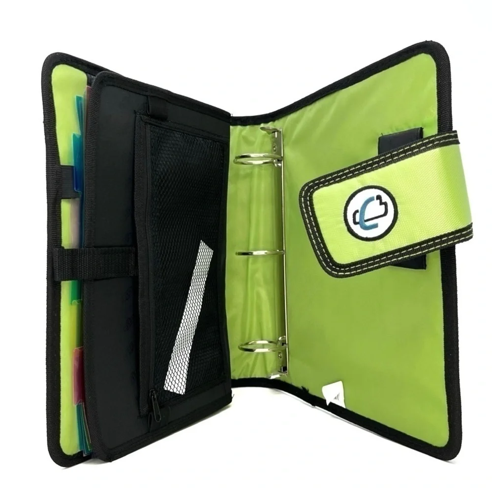 Case-It “The Open Tab” 2” Three Ring Binder Blue with Green Polka Dots New NWT